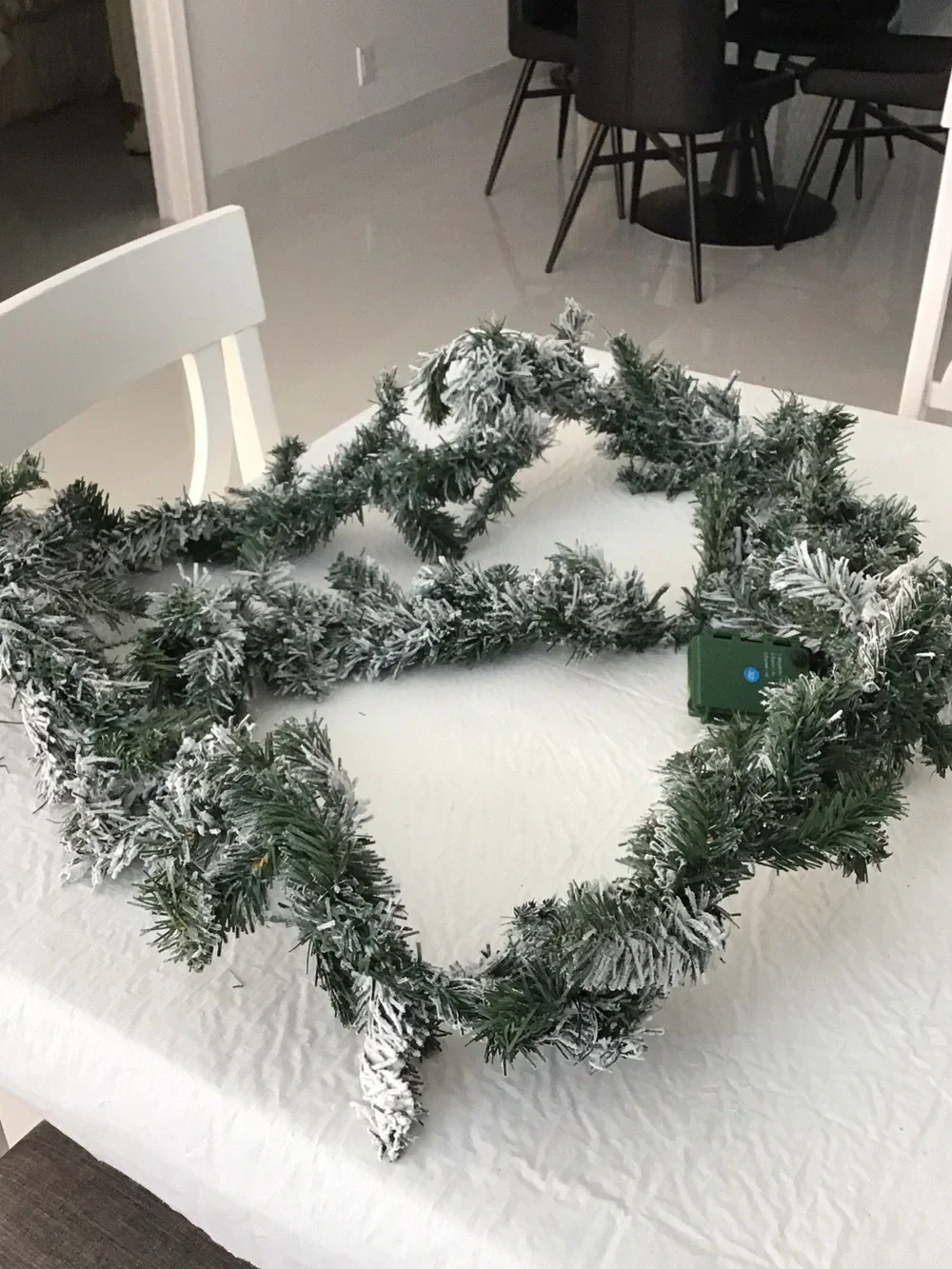 Ashland Green and White Flocked Holiday Garland ##